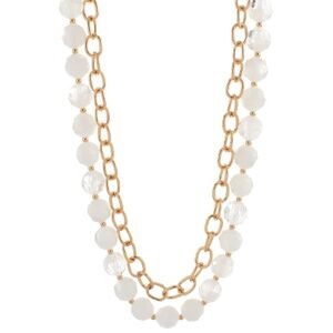 2 Layered Faceted Marble Bead Necklace